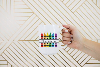 Personalized Teacher Mug - Crayon Box