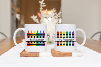 Personalized Teacher Mug - Crayon Box