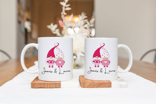 Personalized Valentine's Gnome Couple Mug