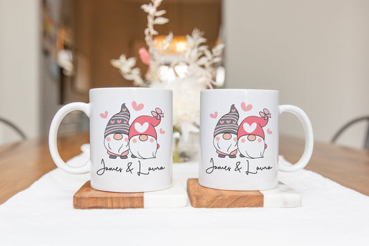 Personalized Valentine's Gnome Couple Mug