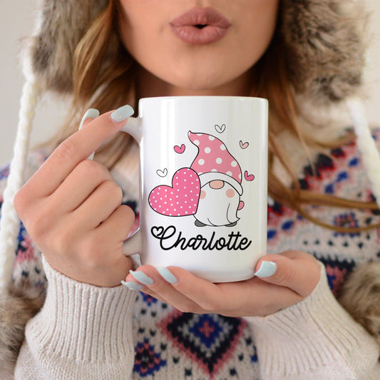 Personalized Valentine's Gnome Mug