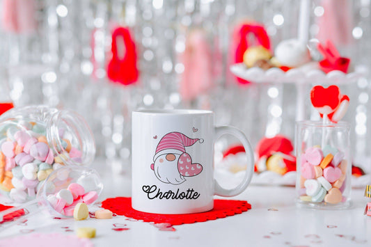 Personalized Valentine's Gnome Mug