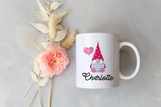 Personalized Valentine's Gnome Mug