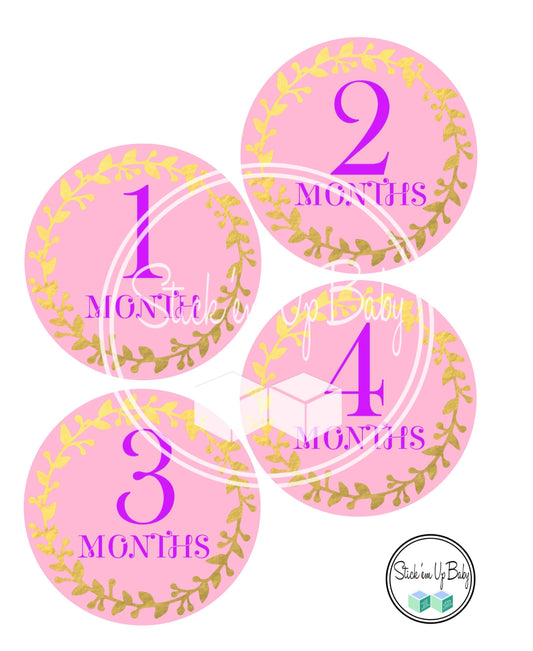 Pink and Gold | Monthly Baby Stickers | Stick’em Up Baby™