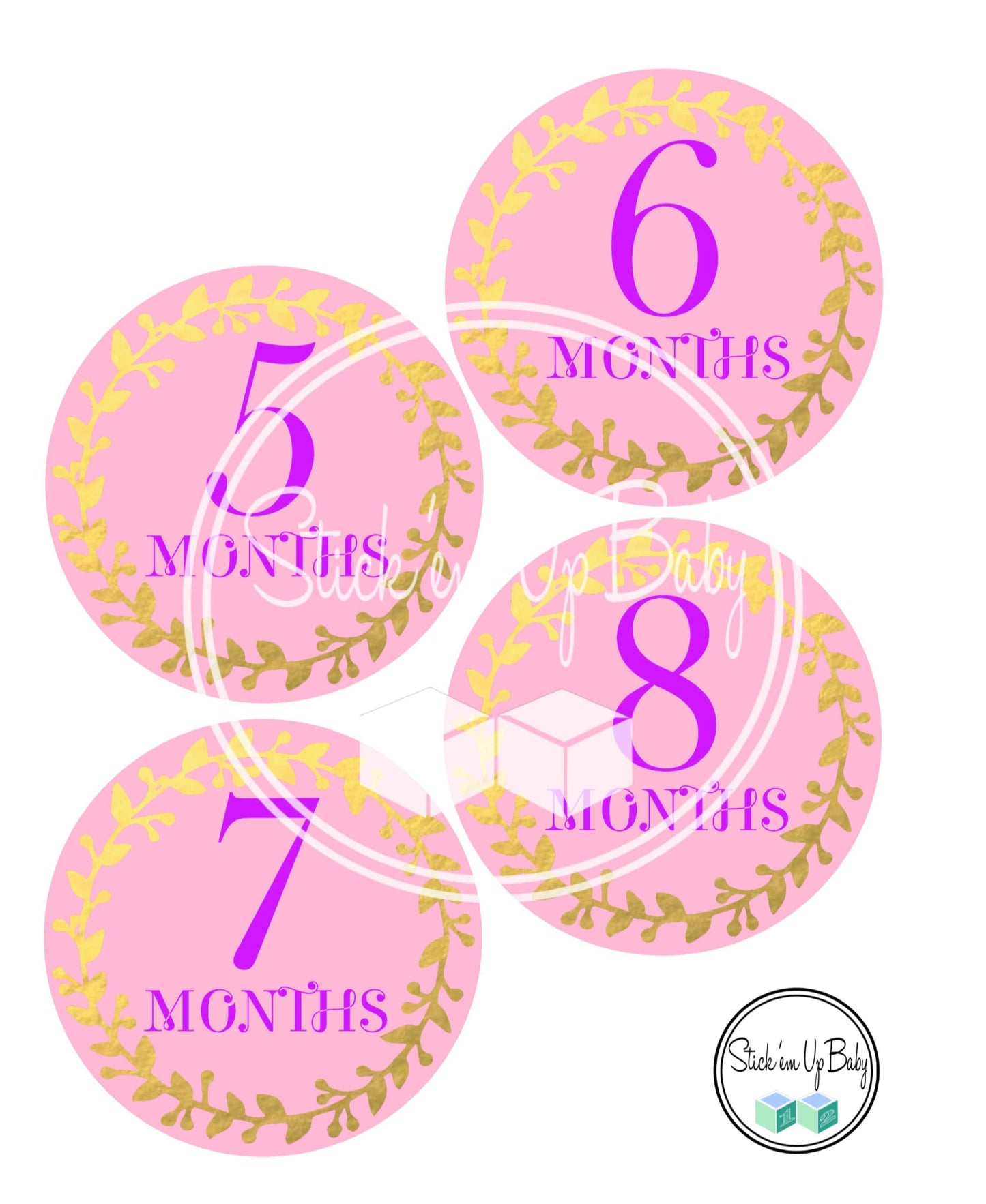 Pink and Gold | Monthly Baby Stickers | Stick’em Up Baby™