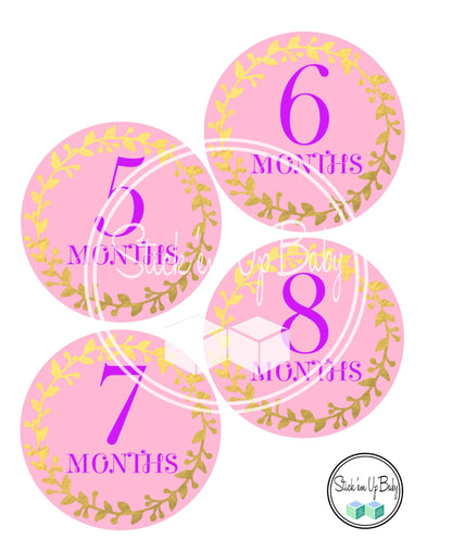 Pink and Gold | Monthly Baby Stickers | Stick’em Up Baby™