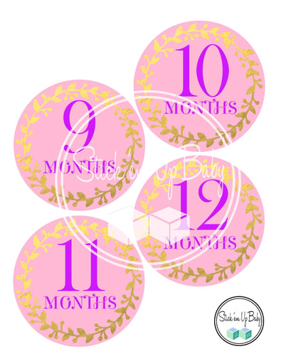 Pink and Gold | Monthly Baby Stickers | Stick’em Up Baby™