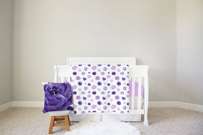 Purple Floral Baby Blanket