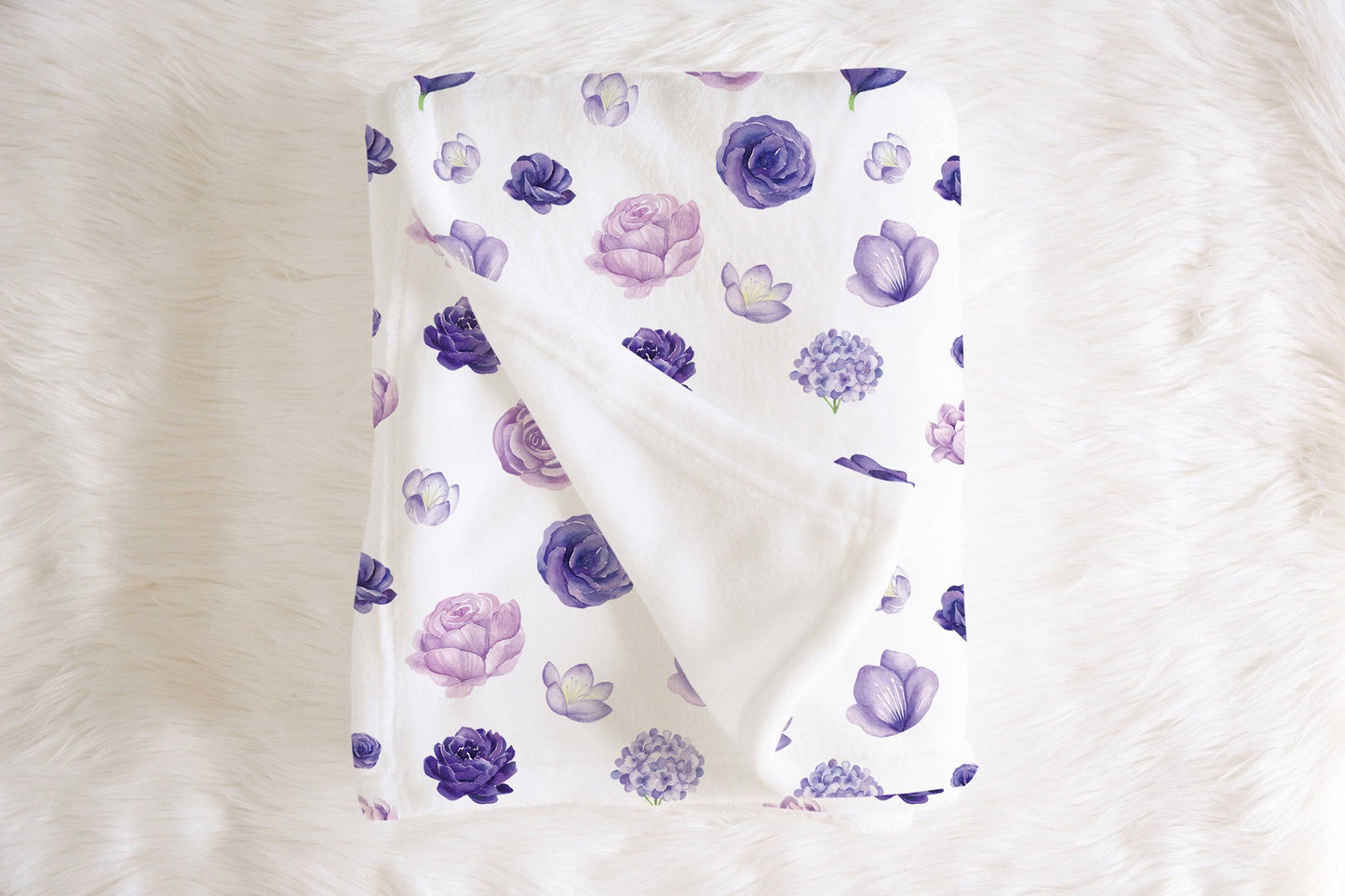 Purple Floral Baby Blanket