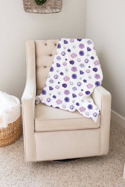 Purple Floral Baby Blanket