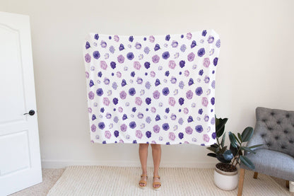 Purple Floral Baby Blanket