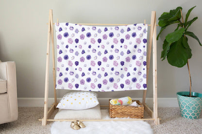 Purple Floral Baby Blanket