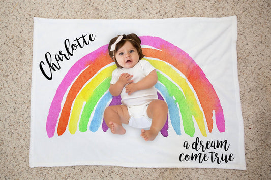 Rainbow Baby Blanket - Baby Milestone Blanket - Rainbow Baby Gift - Monthly Baby Blanket - Age Blanket - Personalized Baby Blanket - Girl