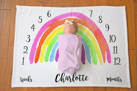 Rainbow Baby Milestone Blanket - Rainbow Baby Gift