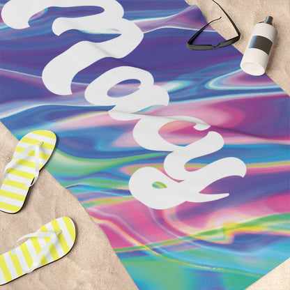 Retro Holographic Personalized Beach Towel