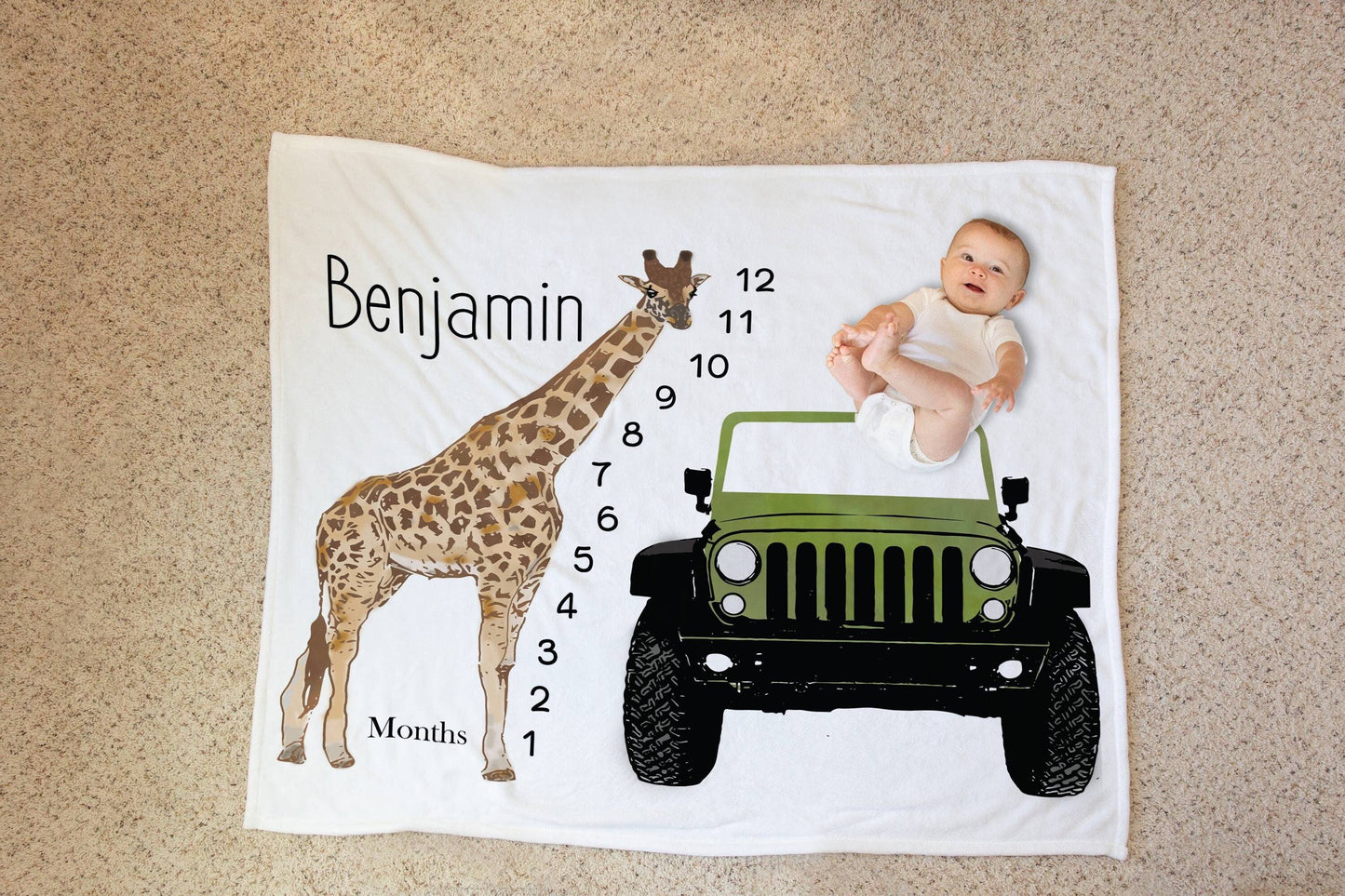 Safari Baby Milestone Blanket