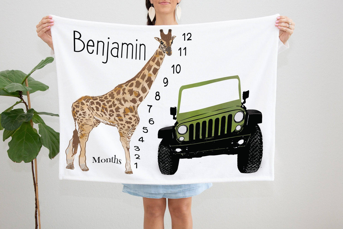 Safari Baby Milestone Blanket