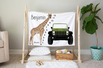 Safari Baby Milestone Blanket