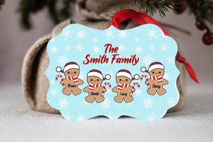 Santa Hat Gingerbread Family Ornament