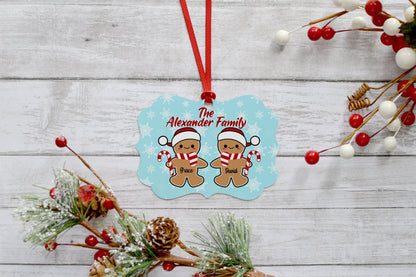 Santa Hat Gingerbread Family Ornament