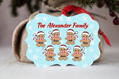 Santa Hat Gingerbread Family Ornament