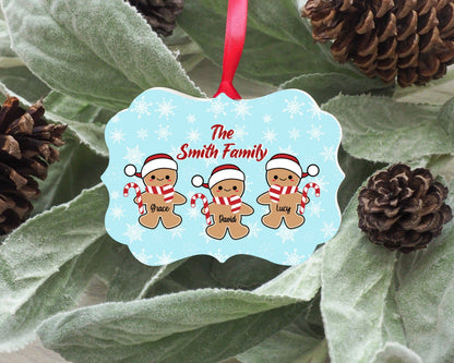 Santa Hat Gingerbread Family Ornament