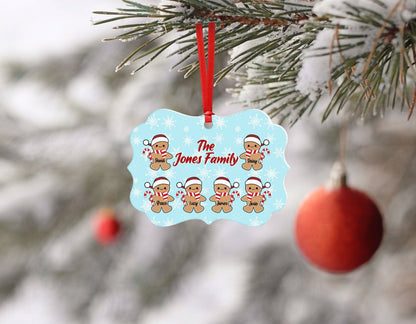 Santa Hat Gingerbread Family Ornament