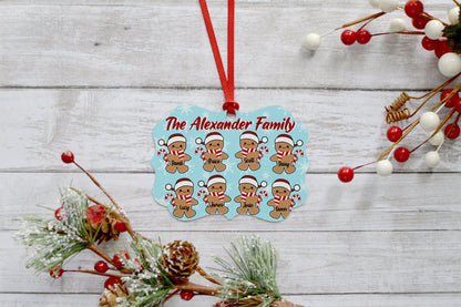 Santa Hat Gingerbread Family Ornament