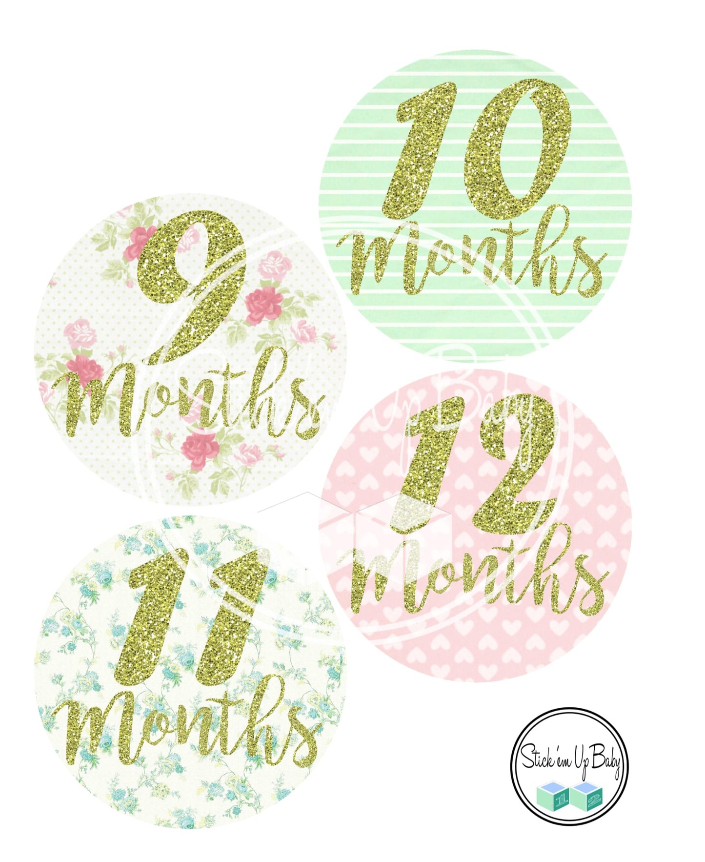 Shabby Chic | Monthly Baby Stickers | Stick’em Up Baby™