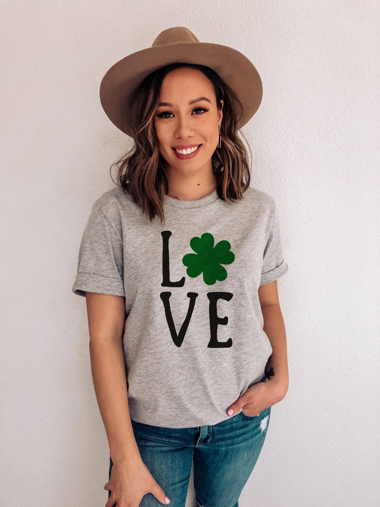 Shamrock - Love -Women's St. Patrick's Day Shirt