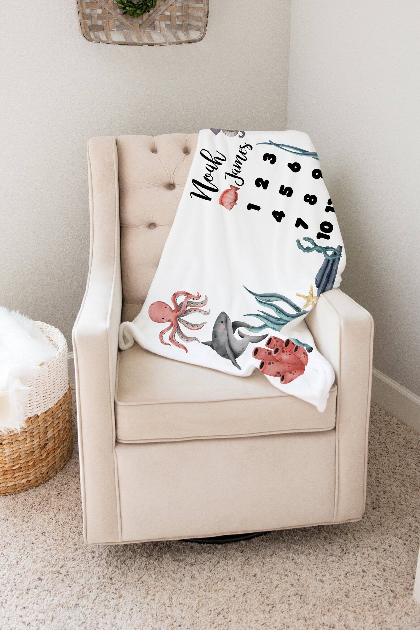 Under the Sea Baby Milestone Blanket