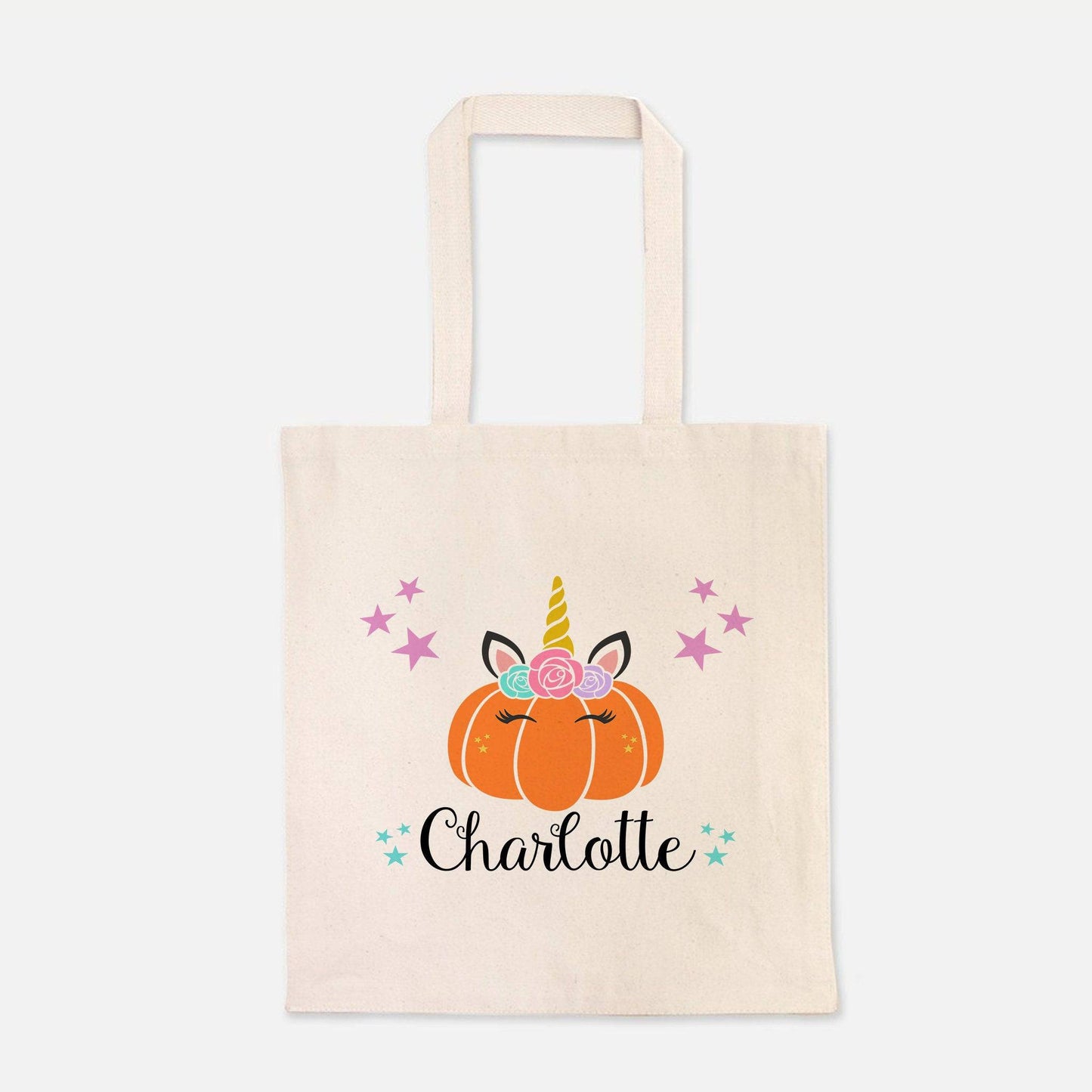 Unicorn Pumpkin Trick or Treat Bag - Personalized Halloween Bag