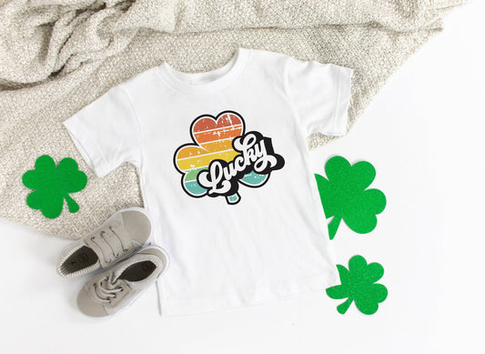 Vintage Lucky Shamrock -Kids St. Patrick's Day Shirt