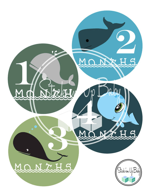 Whales | Monthly Baby Stickers | Stick’em Up Baby™