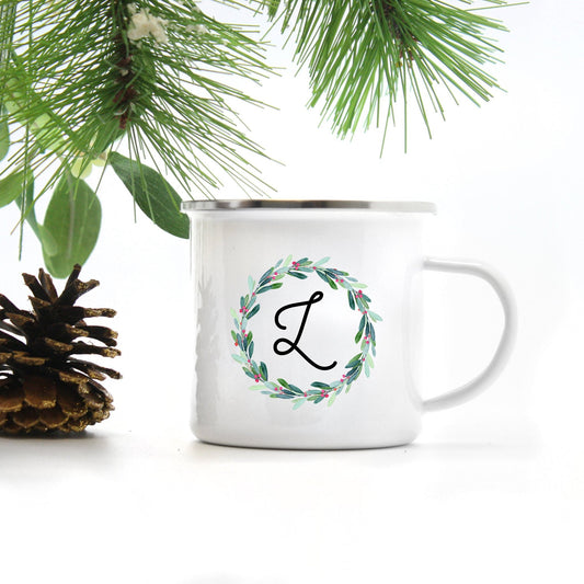 Personalized Coffee Mug with Initial K, Monogrammed Travel Tumbler